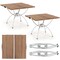Costway 2 Pack Folding Camping Table with Wood-grain Tabletop Aluminum Frame Carrying Bag